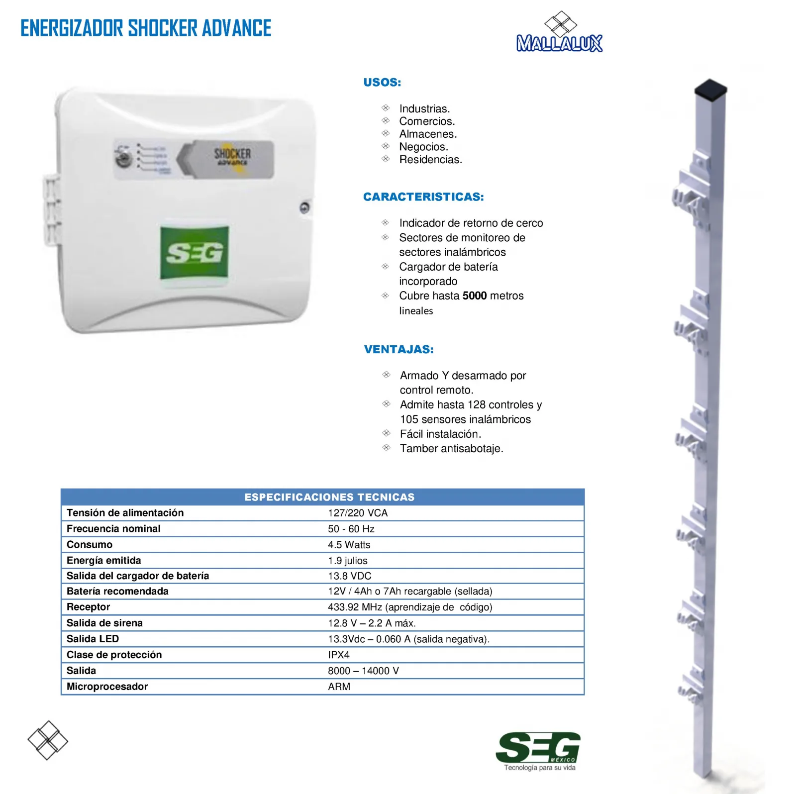ENERGIZADOR SHOCKER ADVANCE CON LLAVE