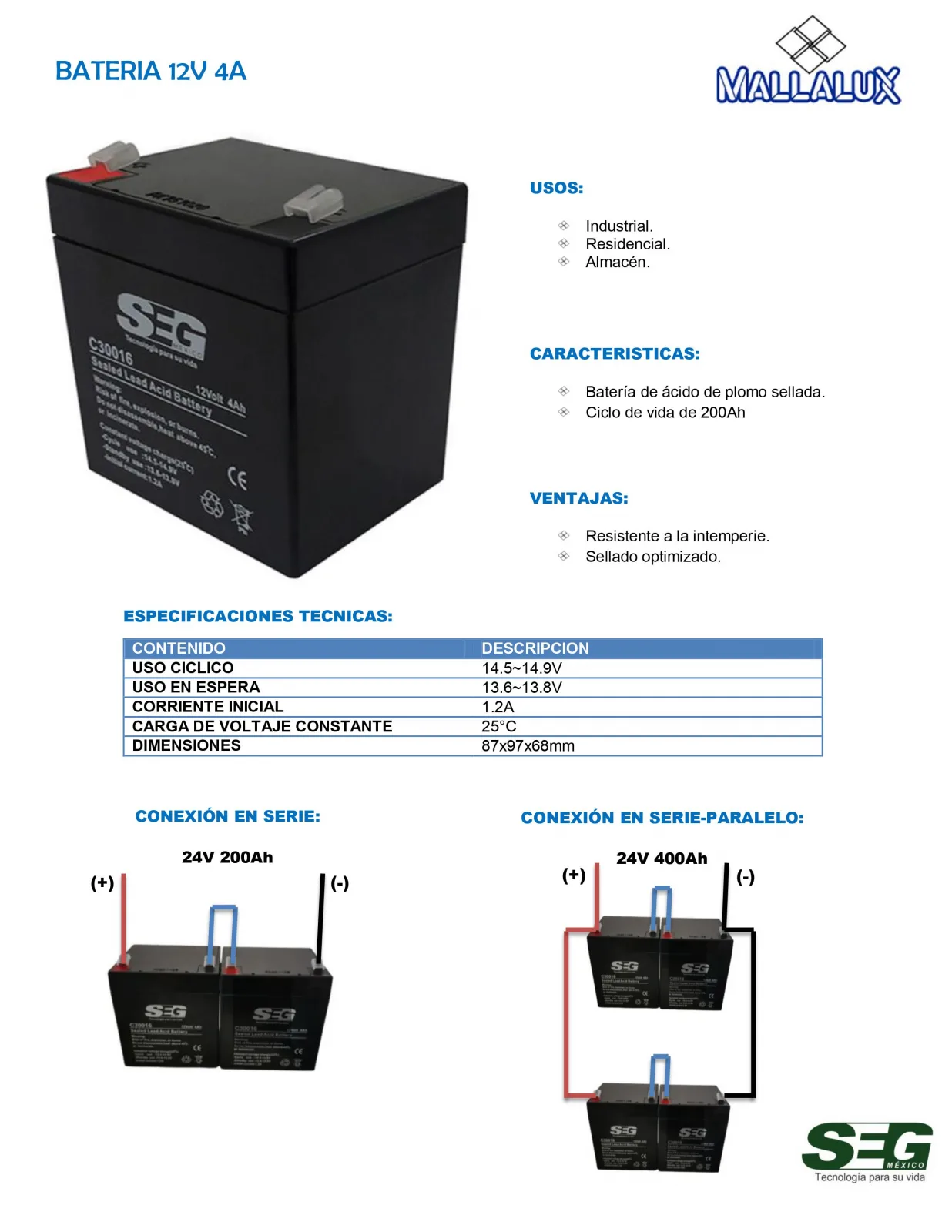 BATERIA DE 12V 4A