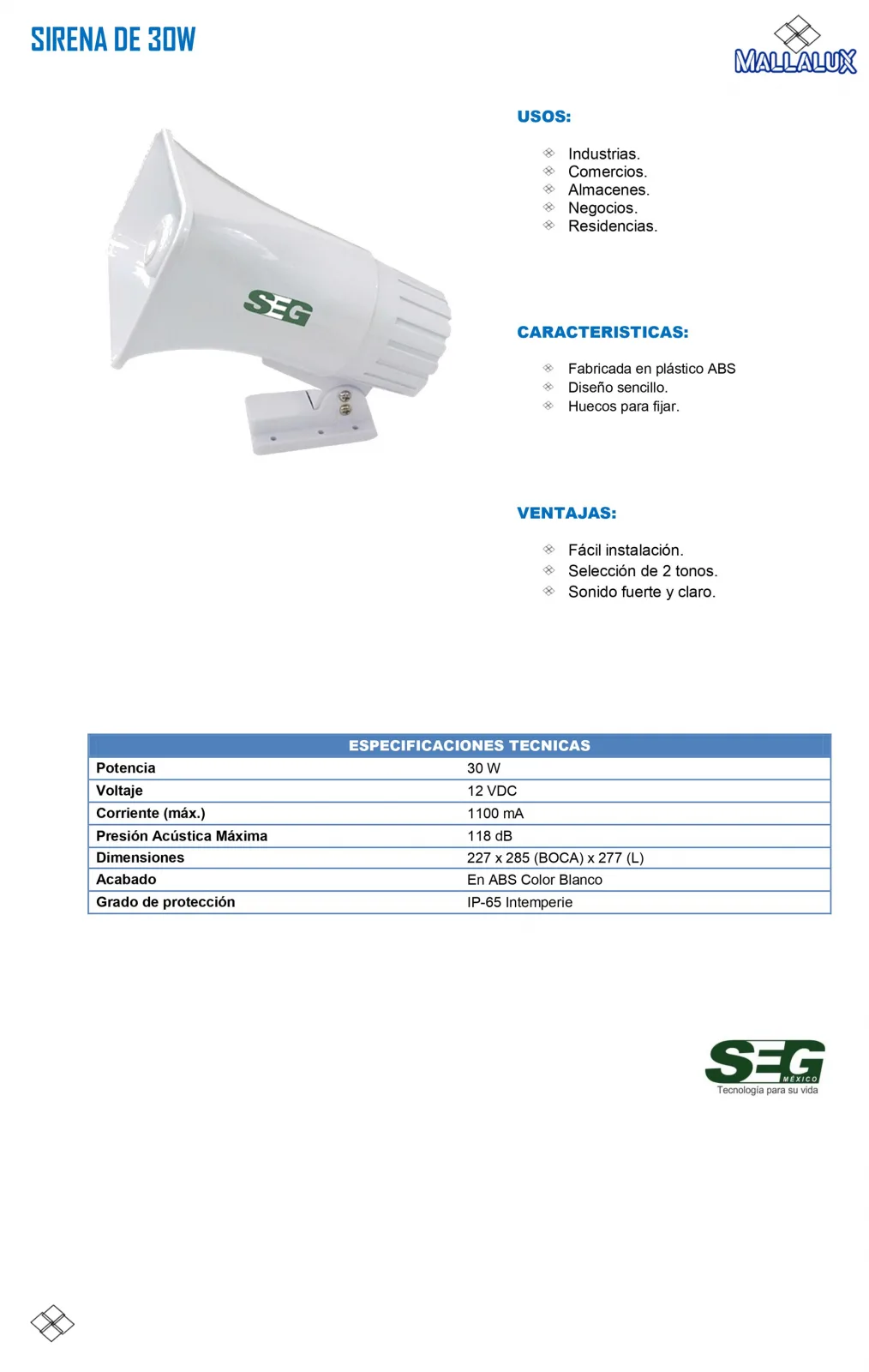 SIRENA DE 30W